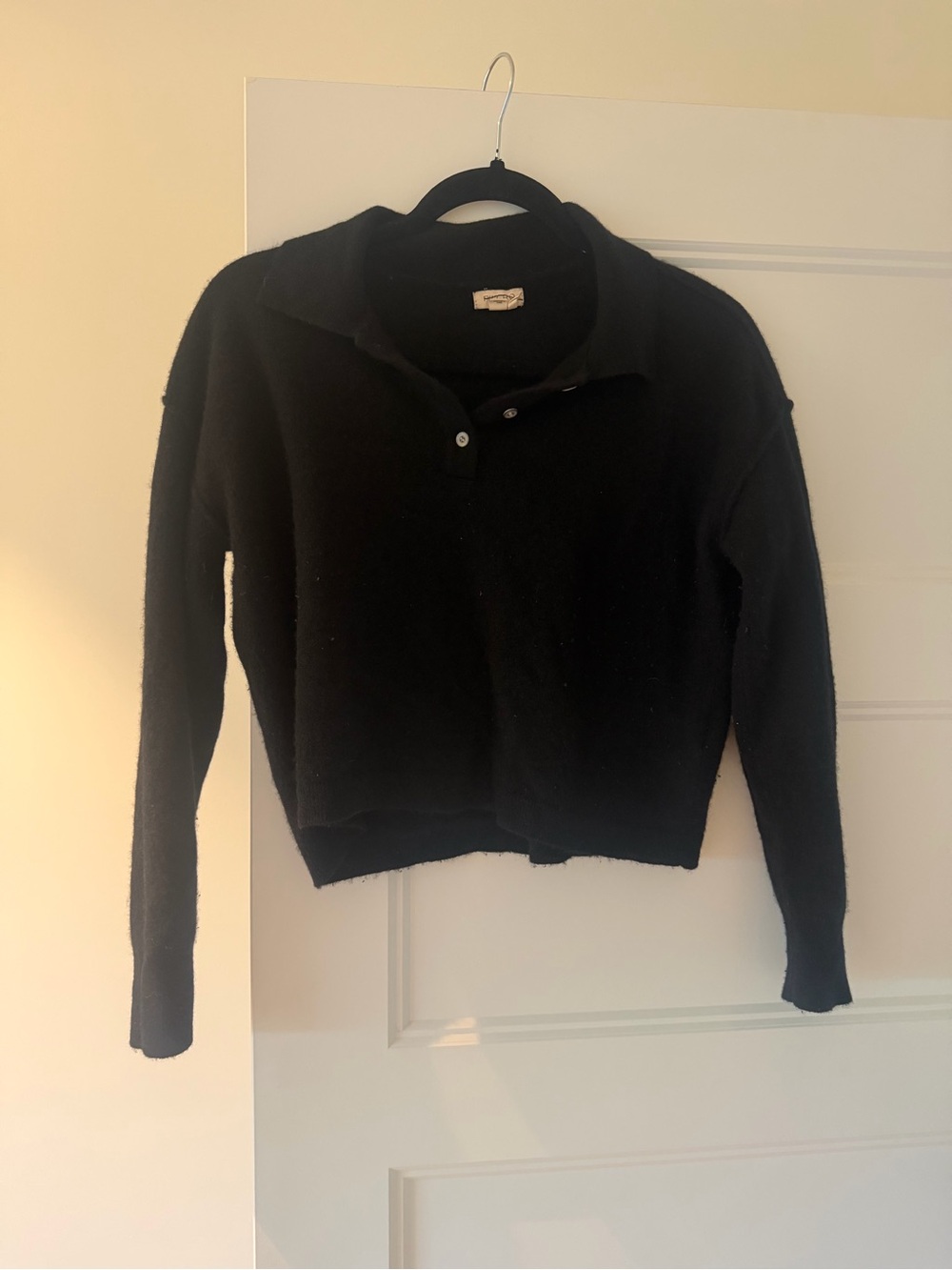 Pilcro Black Polo Style Cashmere Sweater size S/P